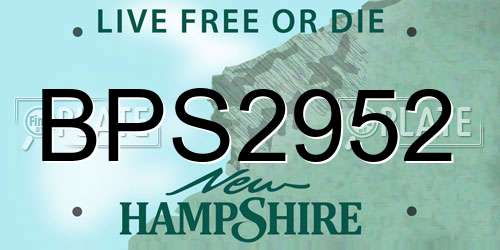 BPS2952 New Hampshire License Plate