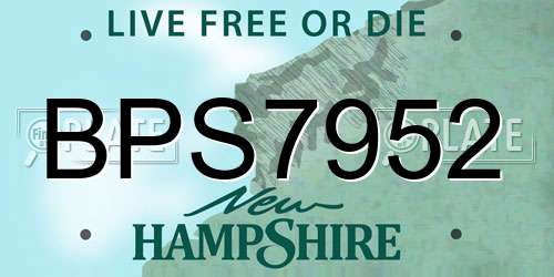 BPS7952 New Hampshire License Plate