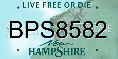 BPS8582 New Hampshire License Plate