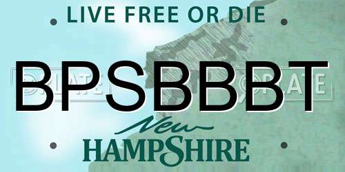 BPSBBBT New Hampshire License Plate