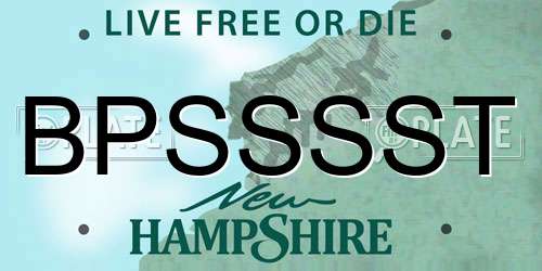 BPSSSST New Hampshire License Plate
