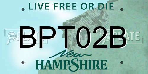 BPT02B New Hampshire License Plate