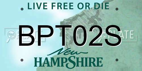 BPT02S New Hampshire License Plate