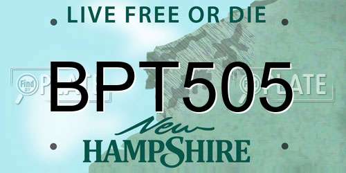 BPT505 New Hampshire License Plate