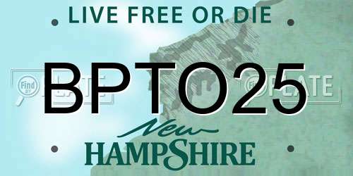 BPTO25 New Hampshire License Plate