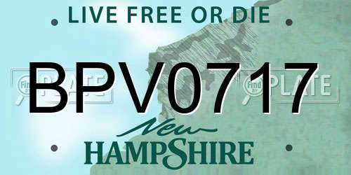 BPV0717 New Hampshire License Plate
