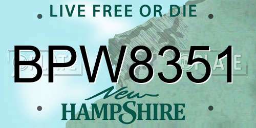 BPW8351 New Hampshire License Plate