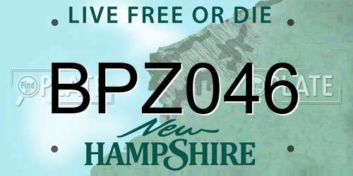 BPZ046 New Hampshire License Plate