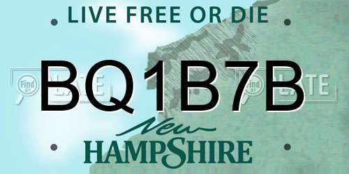BQ1B7B New Hampshire License Plate
