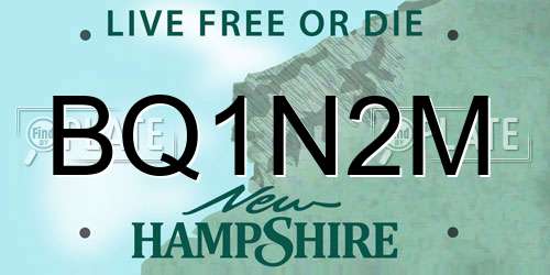 BQ1N2M New Hampshire License Plate