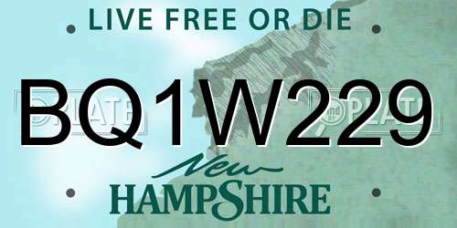 BQ1W229 New Hampshire License Plate