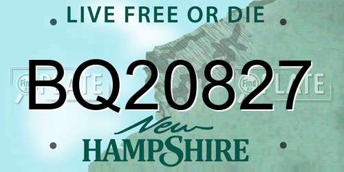 BQ20827 New Hampshire License Plate