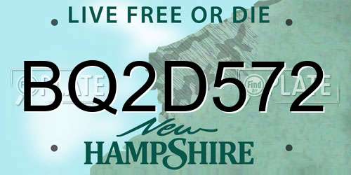 BQ2D572 New Hampshire License Plate