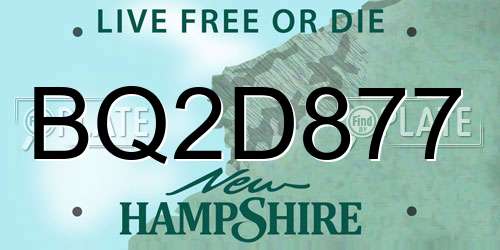BQ2D877 New Hampshire License Plate