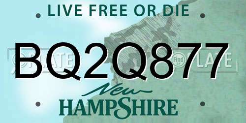 BQ2Q877 New Hampshire License Plate
