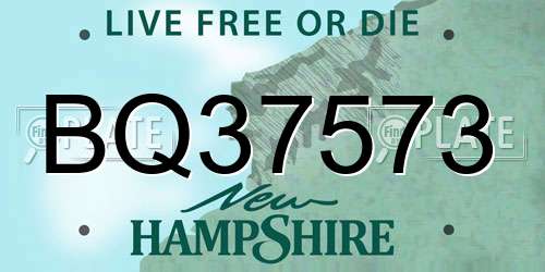 BQ37573 New Hampshire License Plate