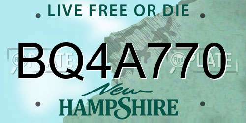 BQ4A770 New Hampshire License Plate