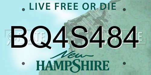 BQ4S484 New Hampshire License Plate