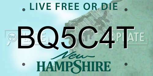 BQ5C4T New Hampshire License Plate