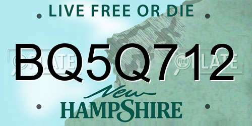 BQ5Q712 New Hampshire License Plate