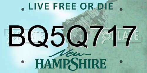 BQ5Q717 New Hampshire License Plate