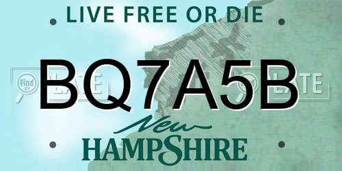 BQ7A5B New Hampshire License Plate