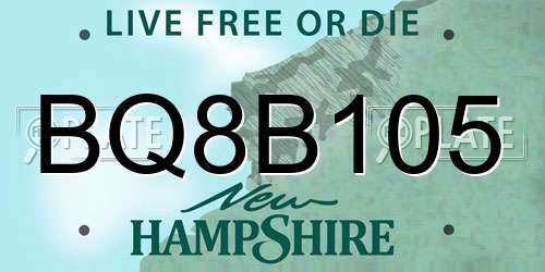 BQ8B105 New Hampshire License Plate