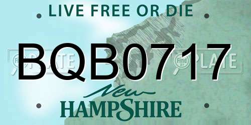BQB0717 New Hampshire License Plate
