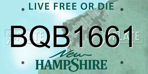 BQB1661 New Hampshire License Plate