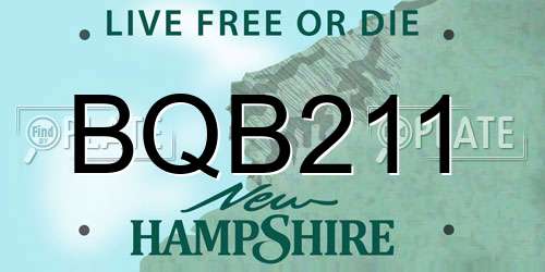 BQB211 New Hampshire License Plate