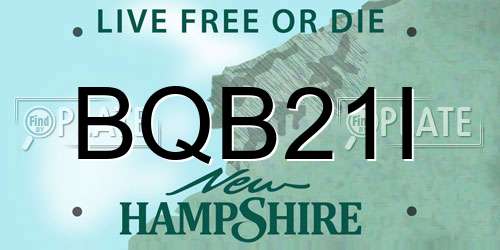 BQB21I New Hampshire License Plate