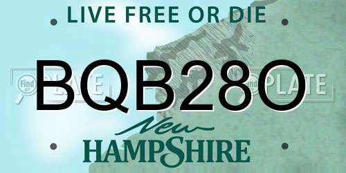 BQB28O New Hampshire License Plate