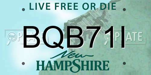BQB71I New Hampshire License Plate