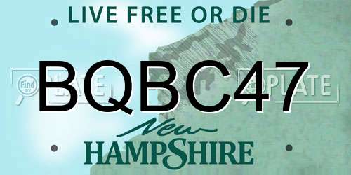 BQBC47 New Hampshire License Plate