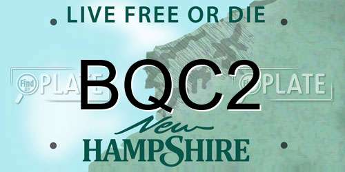 BQC2 New Hampshire License Plate