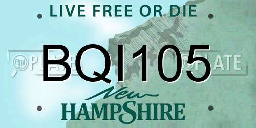 BQI105 New Hampshire License Plate