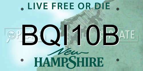 BQI10B New Hampshire License Plate