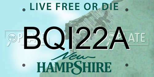 BQI22A New Hampshire License Plate
