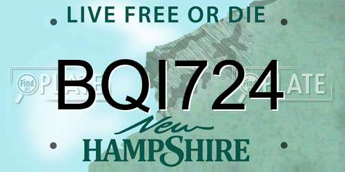 BQI724 New Hampshire License Plate