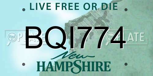BQI774 New Hampshire License Plate