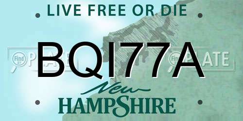 BQI77A New Hampshire License Plate