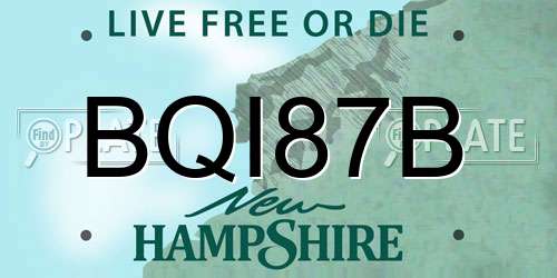 BQI87B New Hampshire License Plate