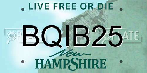 BQIB25 New Hampshire License Plate