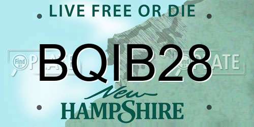 BQIB28 New Hampshire License Plate