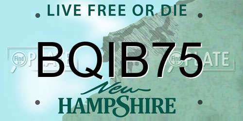 BQIB75 New Hampshire License Plate