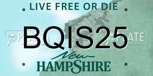 BQIS25 New Hampshire License Plate