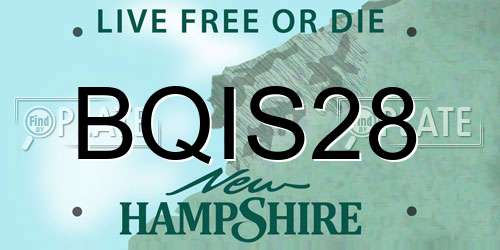 BQIS28 New Hampshire License Plate