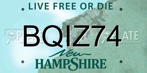BQIZ74 New Hampshire License Plate