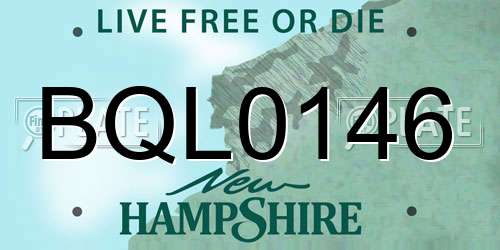BQL0146 New Hampshire License Plate