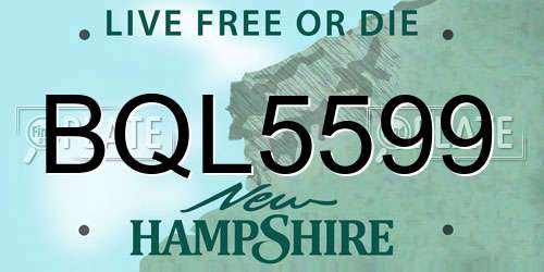 BQL5599 New Hampshire License Plate